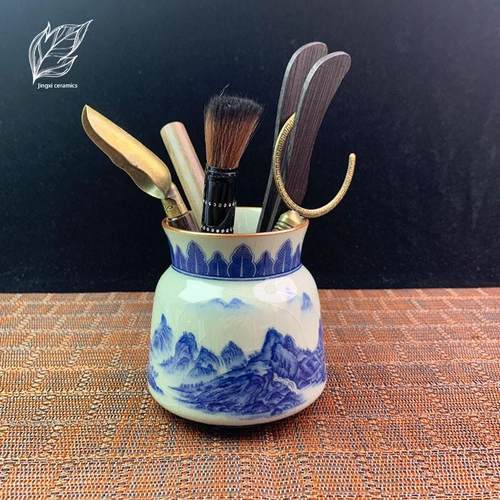 茶道六君子功夫茶具配件轻奢茶储茶刀茶夹刷用品茶桌装饰品