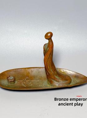 覆古铜禅宗佛香架中国古典一叶成佛和一船香架茶道茶具禅宗装饰品