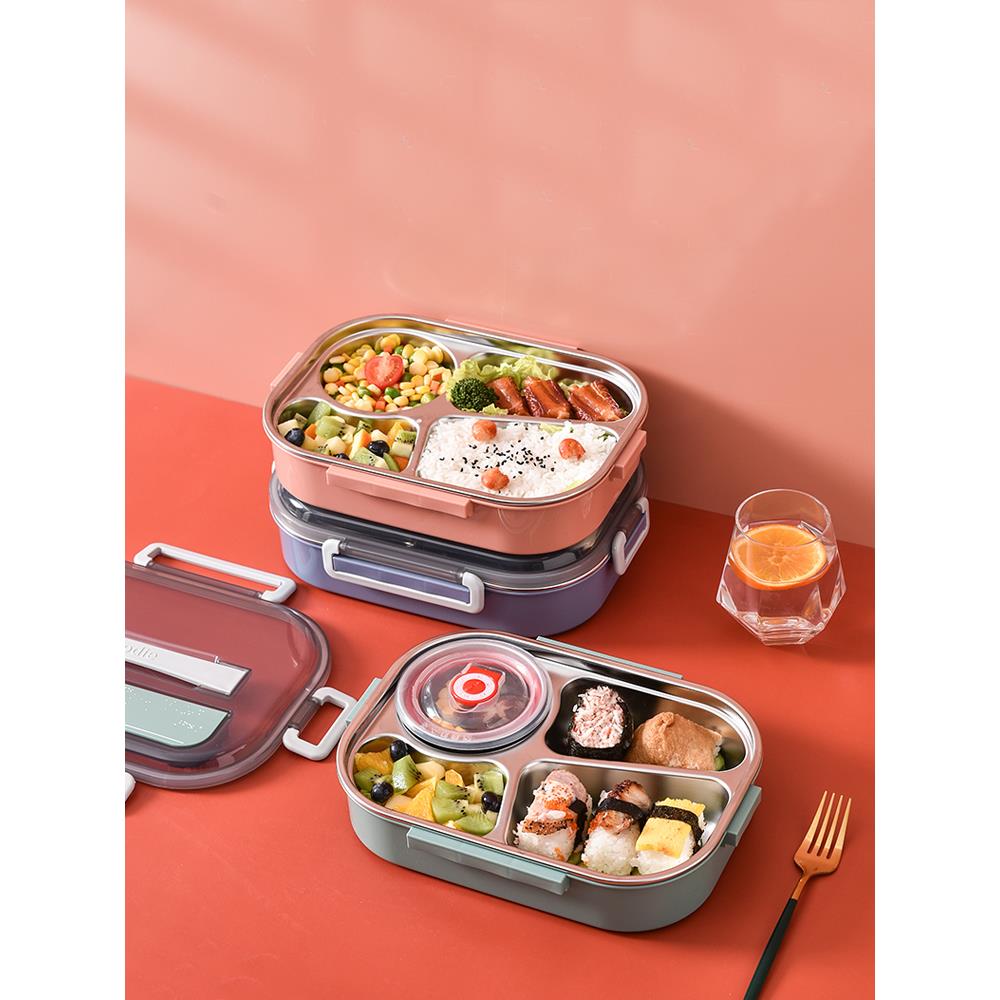 奇果屋304不锈钢保温饭盒上班族大号密封饭盒便当盒学生分格餐盘