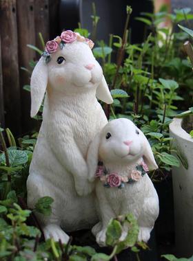 卡通可爱兔子摆件户外花园幼儿园草坪阳台露台民宿造景观装饰礼品