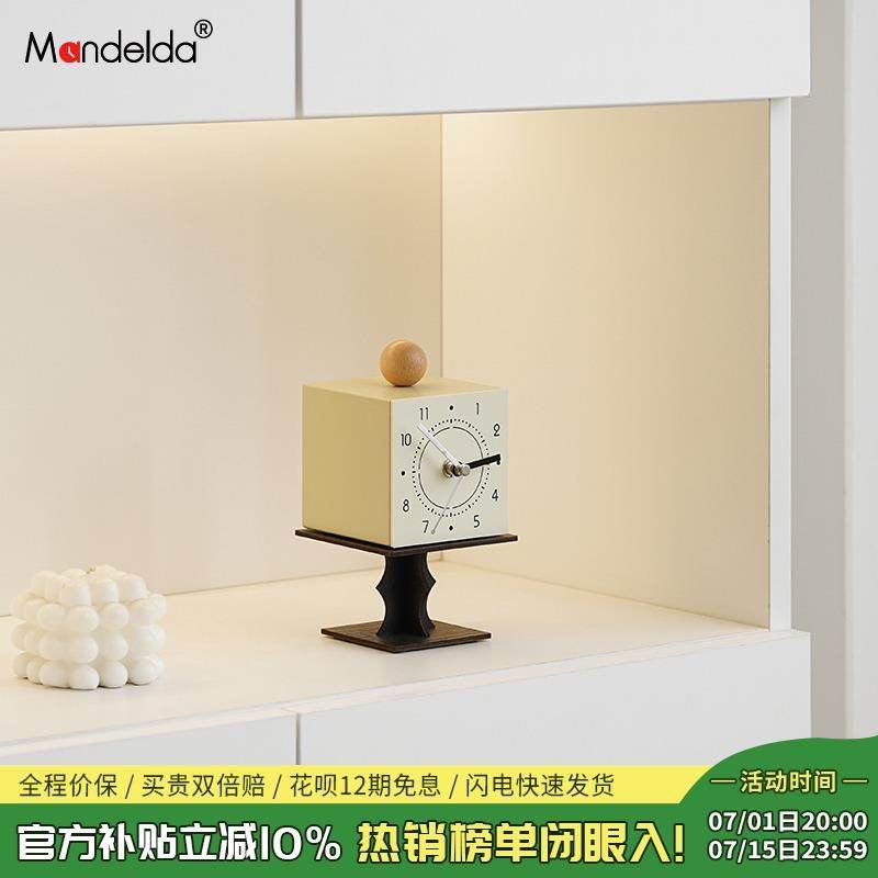 Mandelda家居玄关座钟装饰品客厅钟表时钟创意电视柜办公桌面摆件