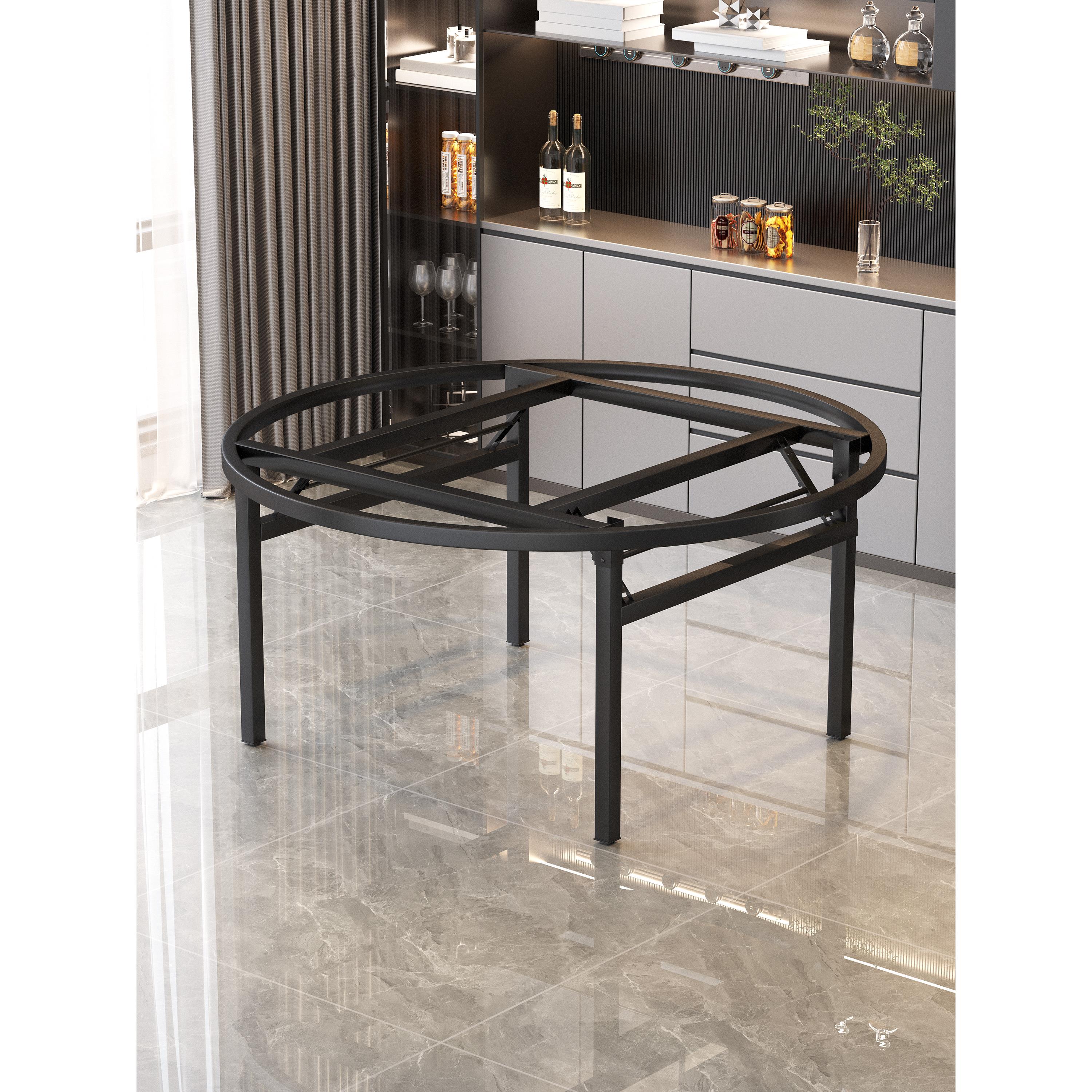 圆桌腿支架可折叠加厚铁艺圆形餐桌腿支撑架酒店饭店大圆桌面底座