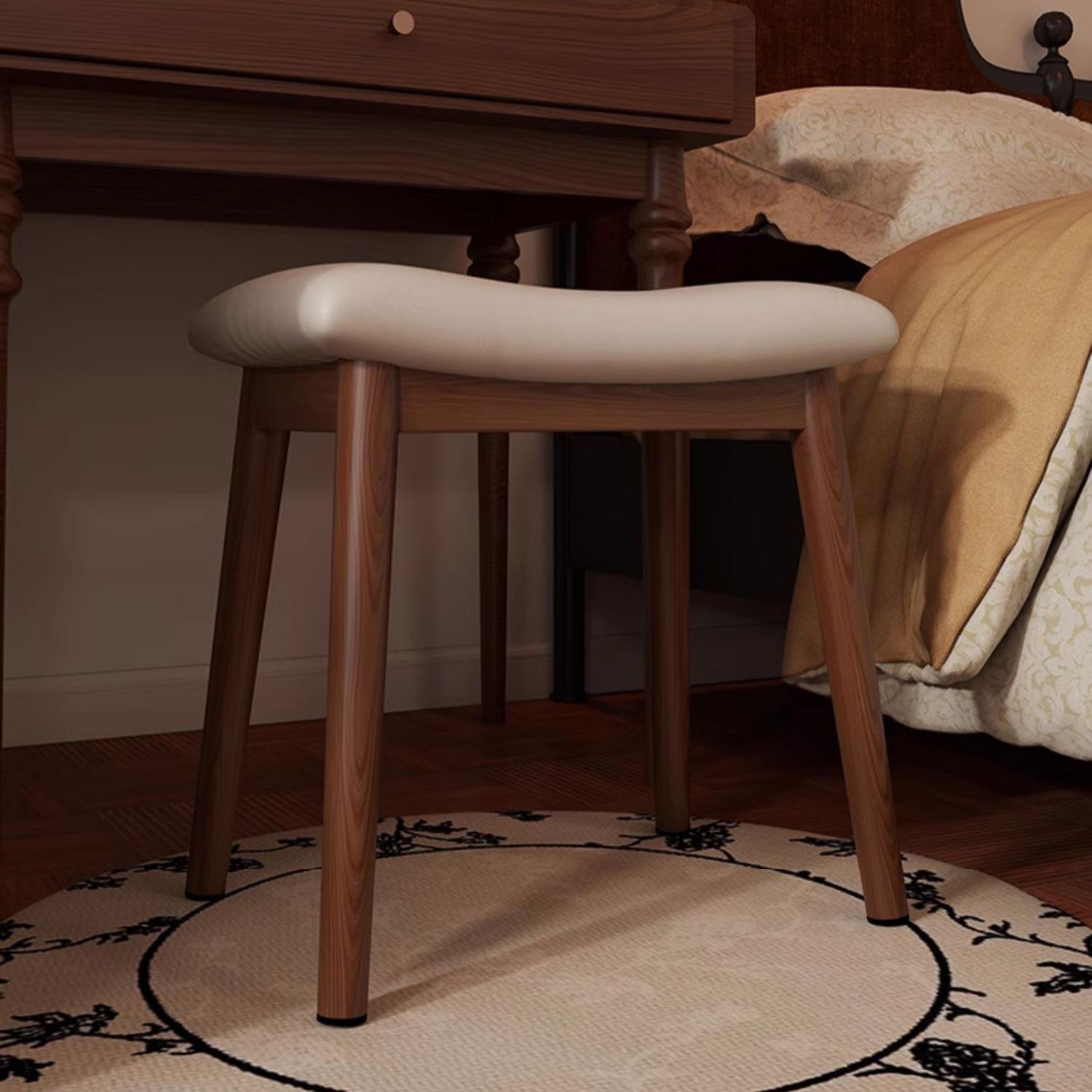 中古梳妆马鞍凳实木化妆凳家用化妆椅子女生卧室化妆台椅子化妆椅