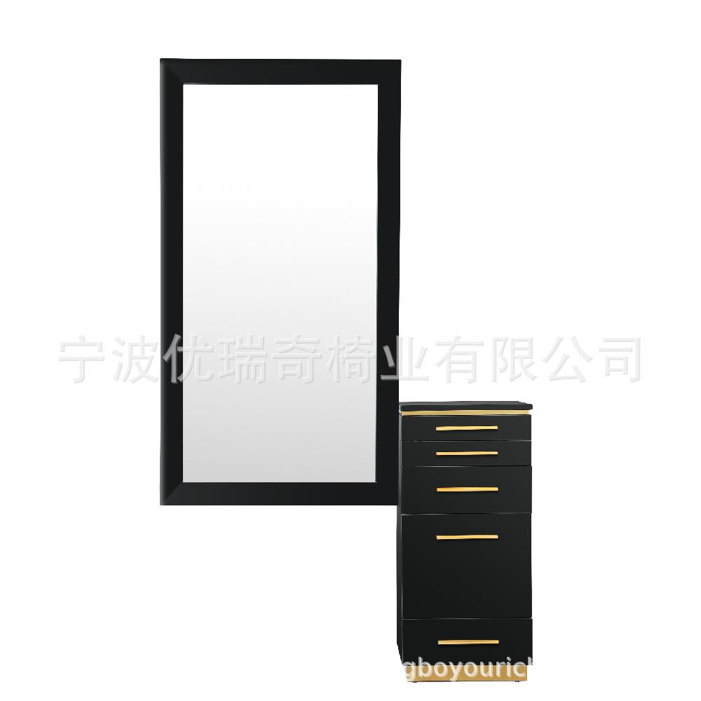 发廊镜台理发店镜子带柜子挂墙式美发镜台带小推车美容美发家具