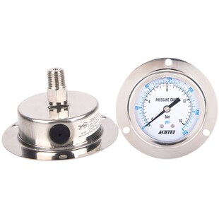 法兰YNBF60ZT 16BAR 崁入式 轴向带前边耐震充油不锈钢压力表埋入式