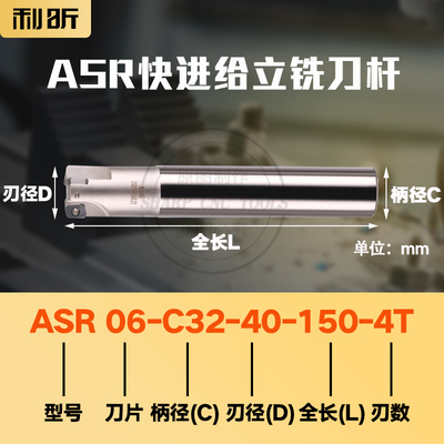 ASR06立铣刀杆EPNW0603N8铣刀杆配套刀片EXNR2快进给立铣刀杆