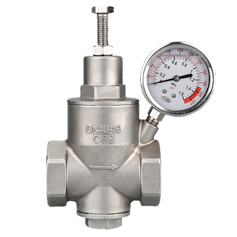 不锈钢丝口减压阀 304支管自来水活塞稳压阀YZ12X-1V6内螺纹恒压