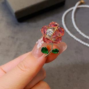 热烈简约时尚 韩版 可爱小红花胸针配饰花朵胸花领针穿搭别针