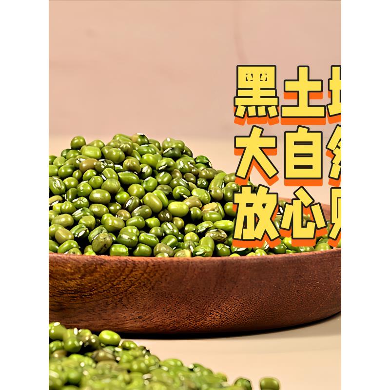 东北绿豆农家薄皮新货易沙易煮绿小豆颗粒饱满粗粮小包装可发芽豆