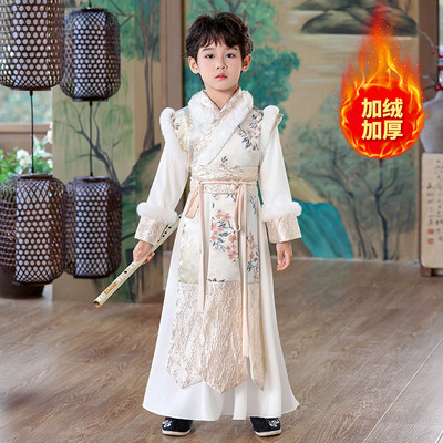 加绒冬季男童国风唐装拜年服