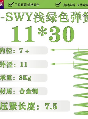 T-SWY外径11-12.5-24.5-42长度25-300淡绿色矩形V螺旋模具淡绿弹