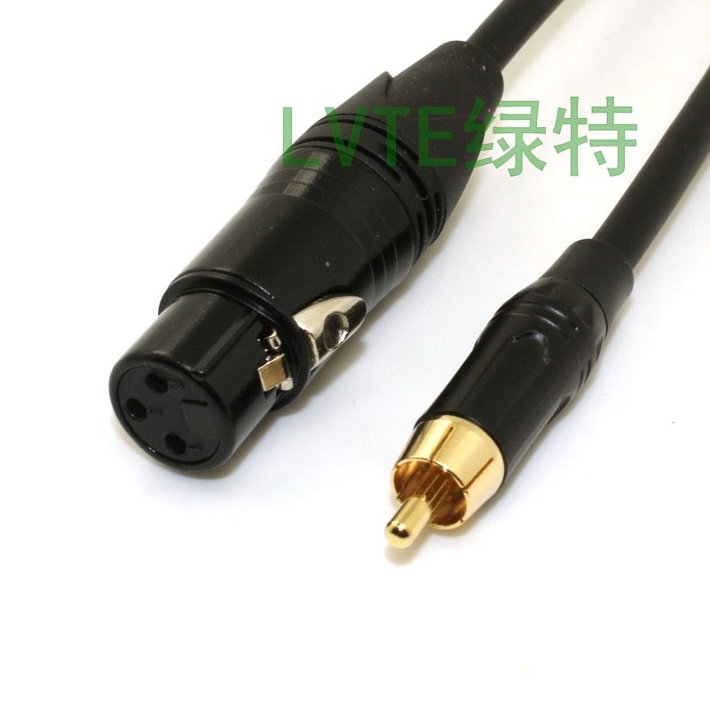 绿特 双RCA转双卡侬母 AV莲花转卡农母XLR调音台功放音箱音频线