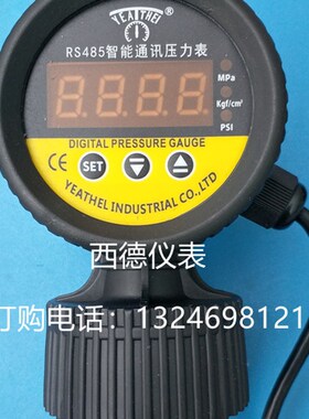 YDSI-M19/26 DC24V智能通讯RS485数显压力表 PP隔膜压力表