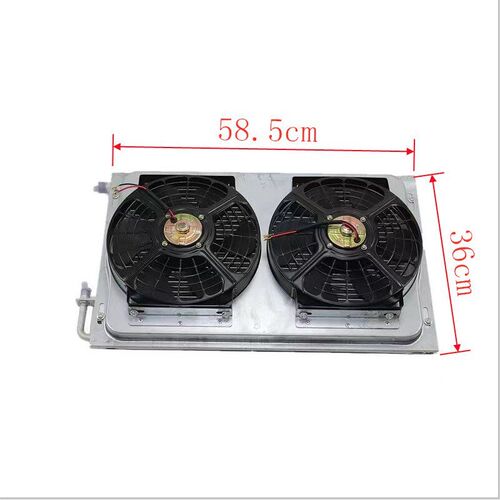 货车空调冷凝器总成12v24v挖掘机汽车改装通用型散热网电子扇风机