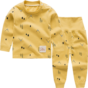 婴幼小儿童女宝宝秋衣套装1三岁半纯棉高腰护肚秋裤2男童内衣春秋