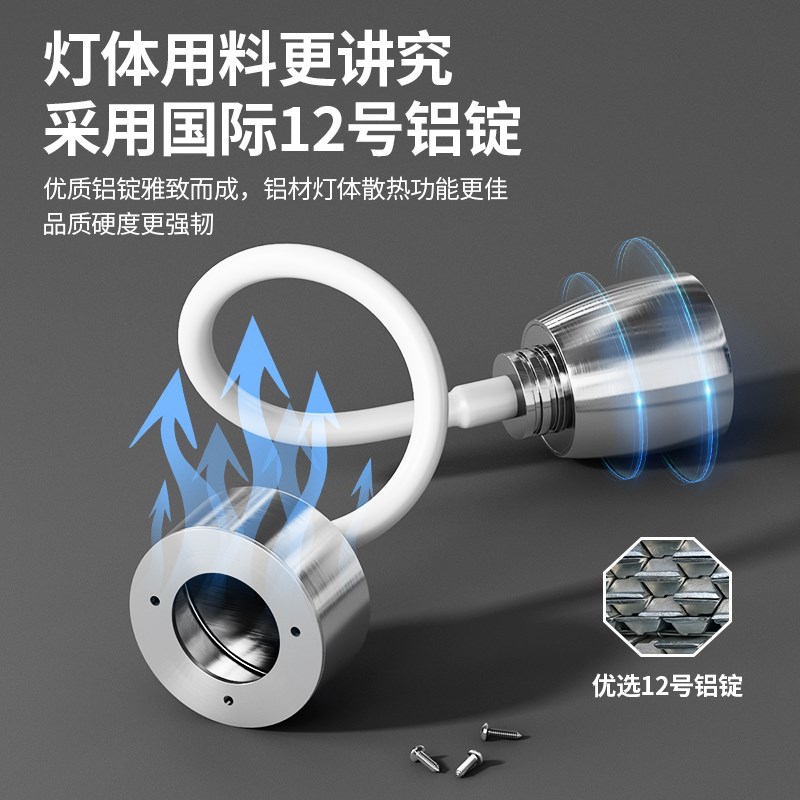 万向软管射灯吸顶式玄关照壁画装饰画店铺背景墙加长杆聚光灯明装