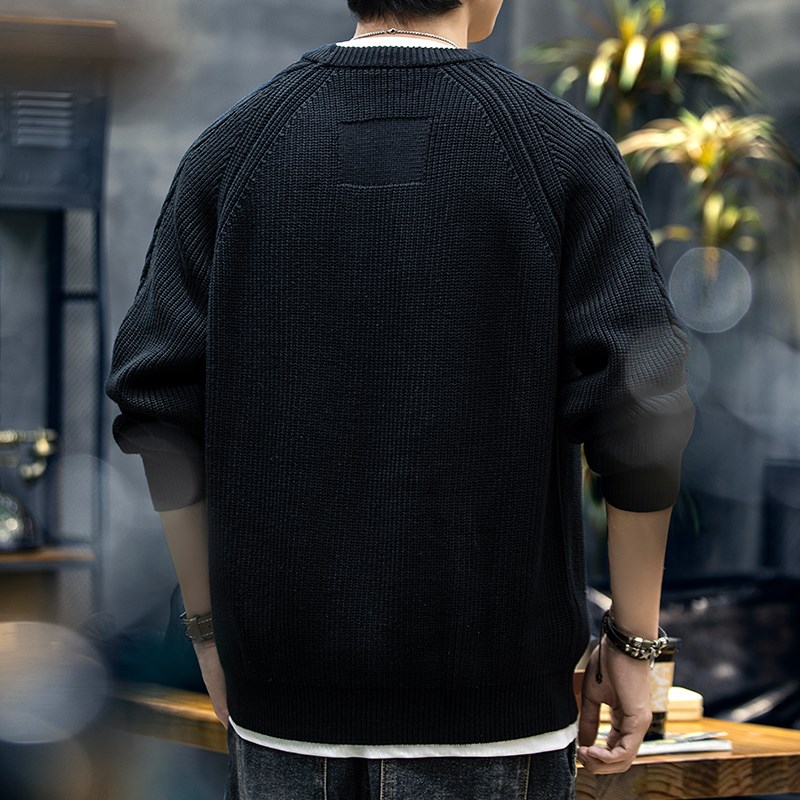 美式重磅复古毛衣男冬季2024新款宽松大码针织衫男士加厚线衣外套