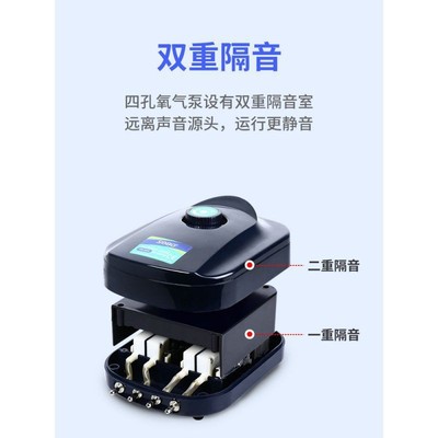 鱼缸供养泵静音蒸真氧机养鱼家用冲氧气爆氧养气棒养虾鱼箱增氧器