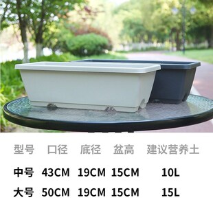 新款霍伦种菜盆家庭阳台种花蔬菜种植箱长方形种植槽懒人塑料花盆