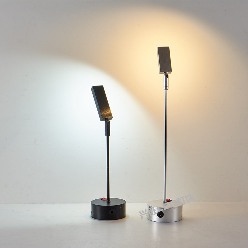 led充电式家用停应急台灯餐厅无线LED珠宝柜台展示柜立杆展会射灯