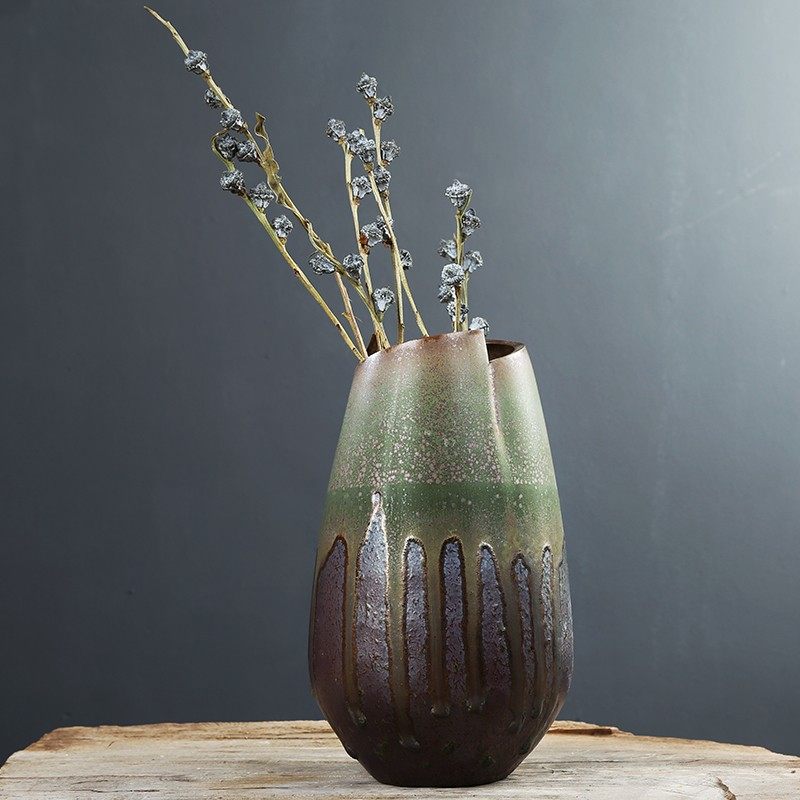 陶瓷窑变落地大花瓶复古干花鲜花水培客厅酒店软装摆件家居装饰品,鲜花速递/花卉仿真/绿植园艺,花瓶,淘宝优惠券,粉丝福利购,淘宝优惠卷