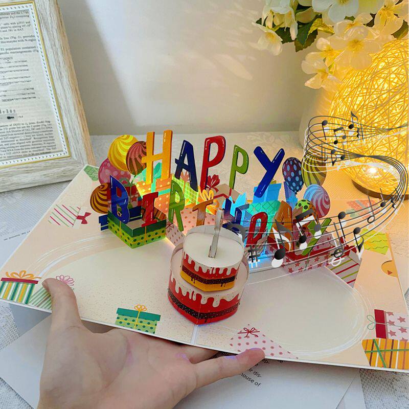 生日祝福礼物贺卡创意立体精美纸雕手工送恋人朋友小卡片文字祝福