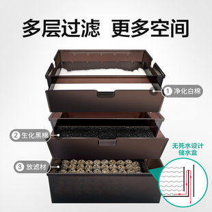 抽屉式鱼缸过滤设备滴流盒过滤盒上滤龟缸过滤器过滤槽上置滴滤盒