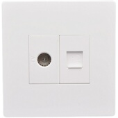 大板款 网络电视面板86型六类千兆七类万兆网线插TV有线电墙壁插座