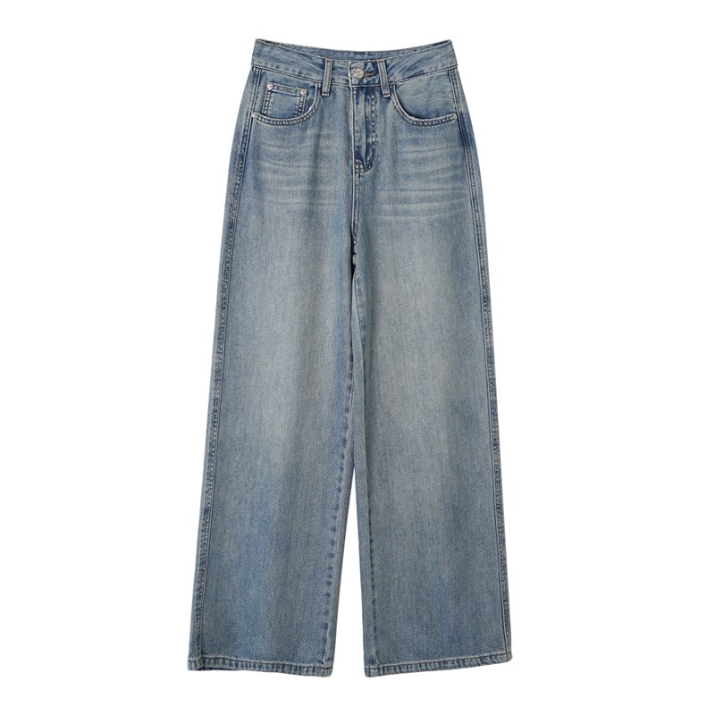 五个颜色 薄软垂坠 直筒显瘦阔腿裤长裤 女士宽松牛仔裤 春夏款k