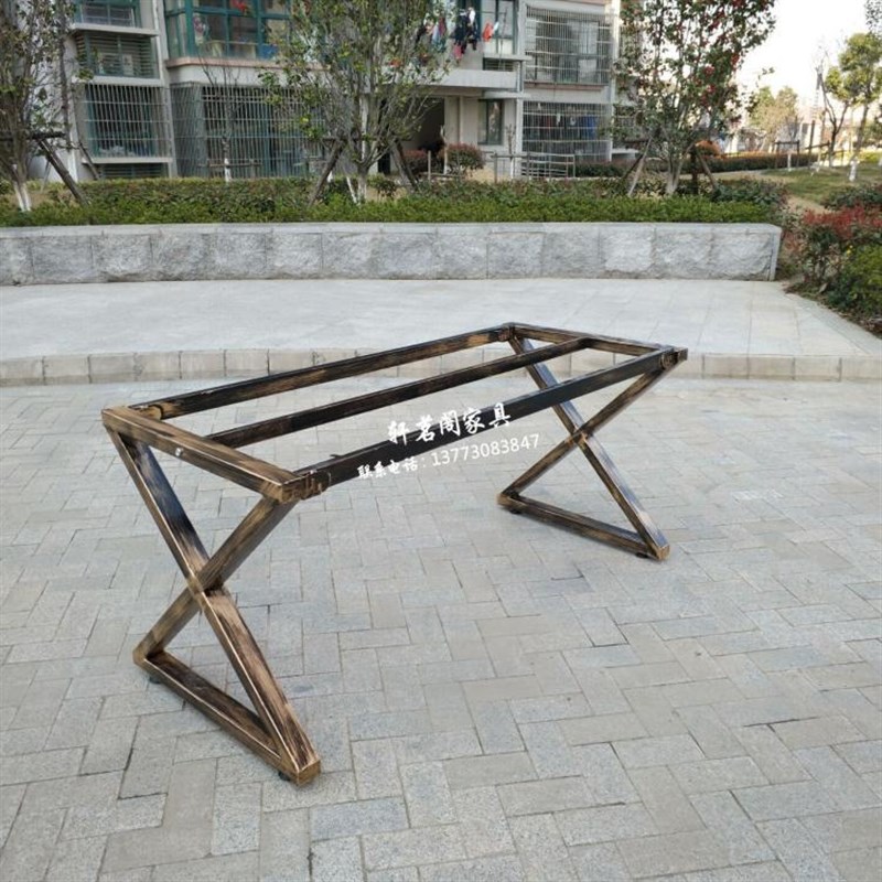 会议桌工作台支架办公桌 桌腿 餐桌铁架书桌架 支架 桌脚铁架子