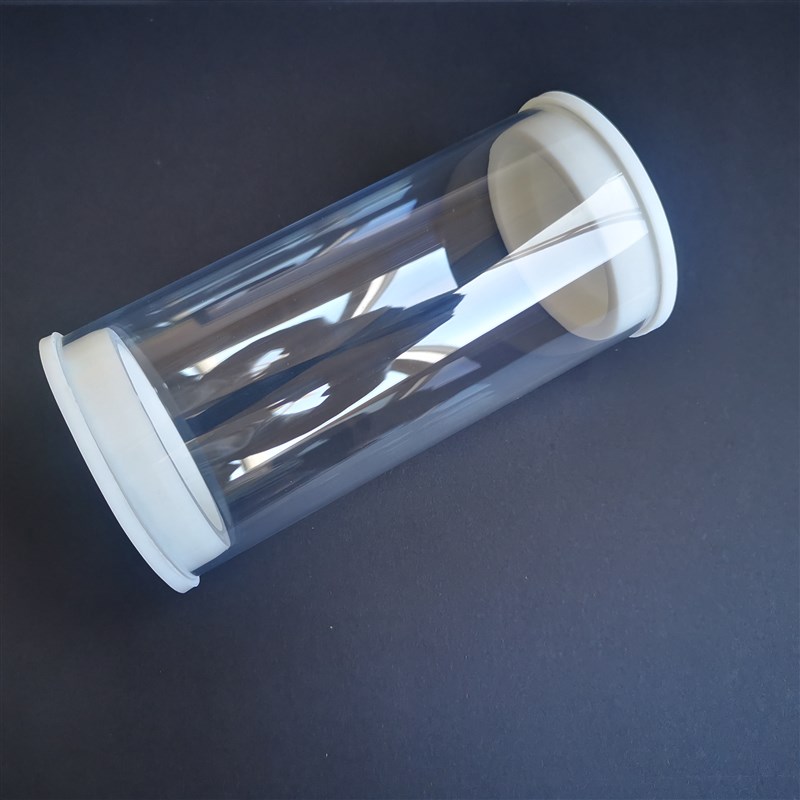 大孔径透明管两头带盖子透明硬管PC管透明包装筒不易碎长度可定