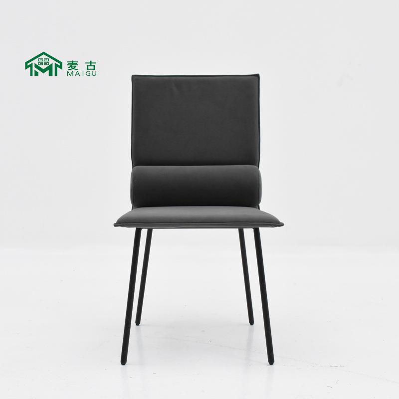 麦古简约现代个性创意金属布艺软包餐厅餐椅书房书椅小户型家具