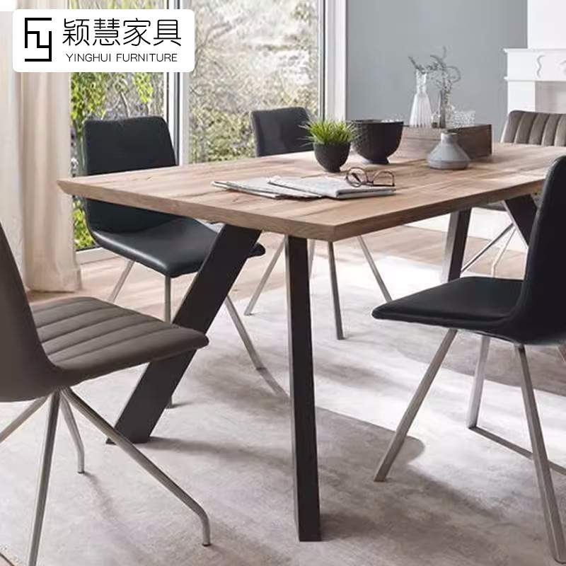 美式loft办公桌实木电脑桌中岛台商用工业风写字桌卧室书桌子