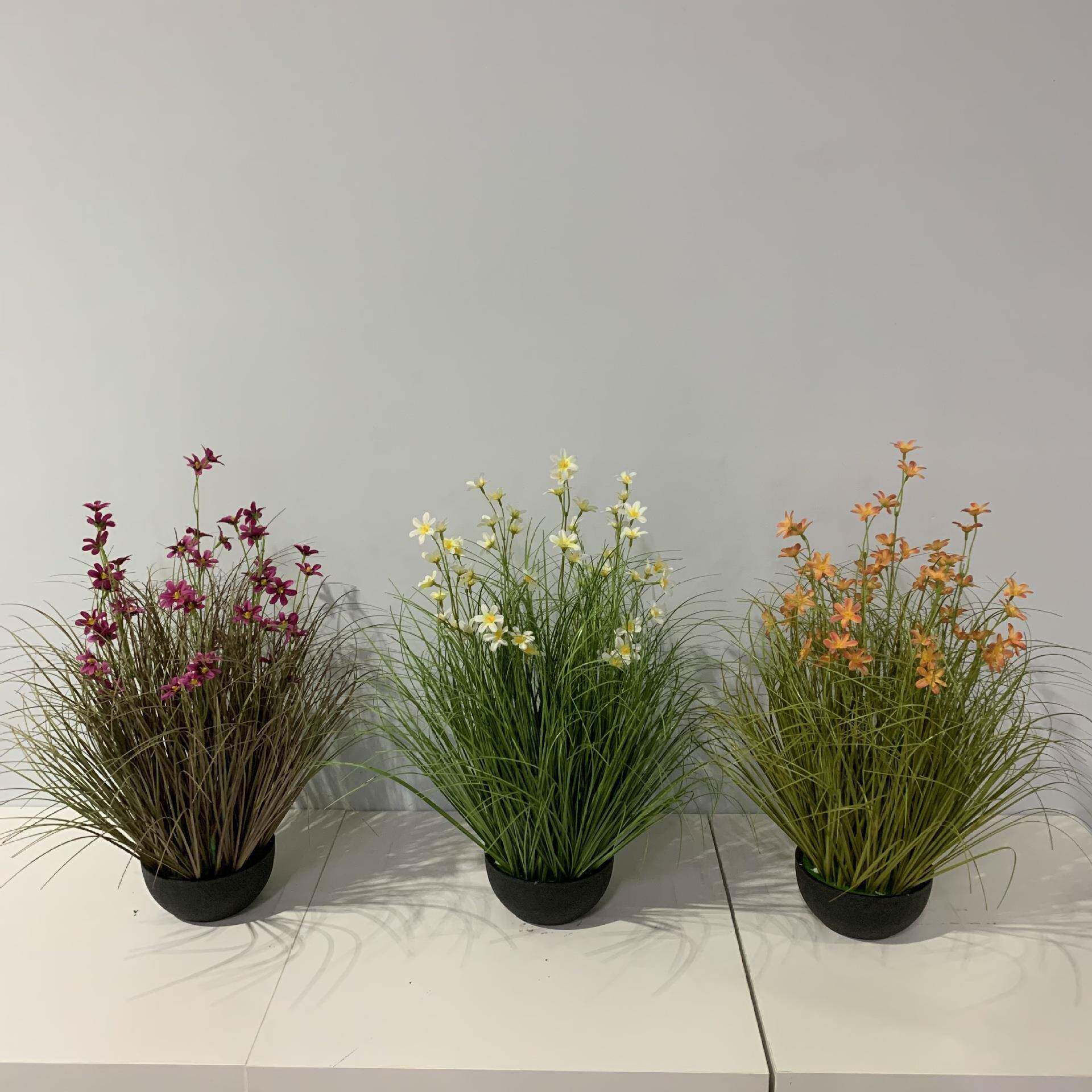 仿真花盆栽假花田园小雏菊绢花客厅碎花盆栽野菊花田园仿真植物