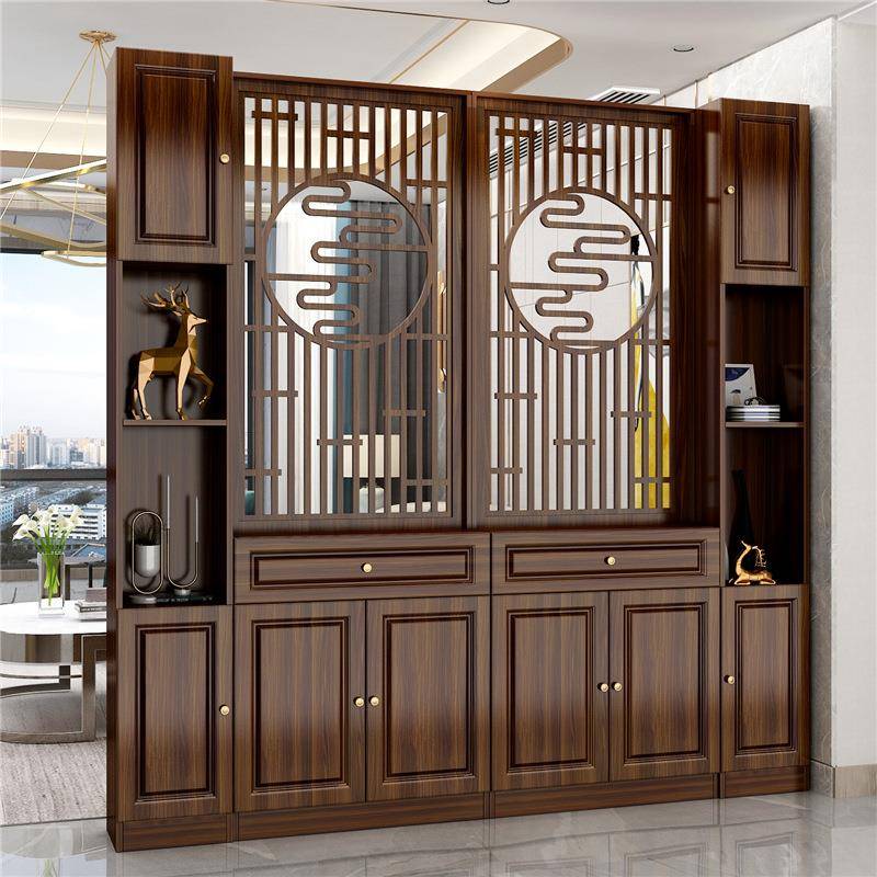 中式屏风入户进门玄关柜办公家用客厅卧室现代简约装饰镂空隔断柜