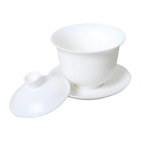 GUOZI素烧羊脂玉陶瓷茶具套装GZ-T03盖碗l×1品杯x6茶海x1杯碟x1