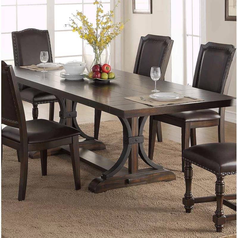 美式复古实木做旧餐桌椅法式原木大板桌简约艺术长方形办公洽谈桌