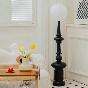 意大利复古罗马柱落地灯客厅沙发旁边轻奢卧室中古高级感落地灯