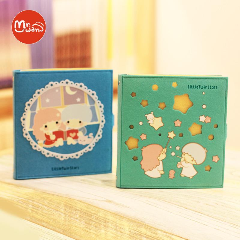顽创意双子星手帐活页可爱儿童绘画日记空白笔记手记本子 文具