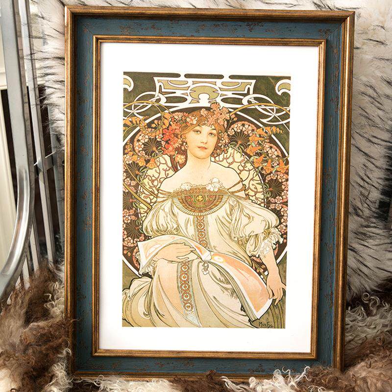 大画框美式复古框架相框挂墙20寸16寸18寸4开8K A3油画框装裱外框