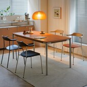 中古牛角椅北欧实木餐椅设计师凳子靠背椅家用小户型复古餐桌椅子