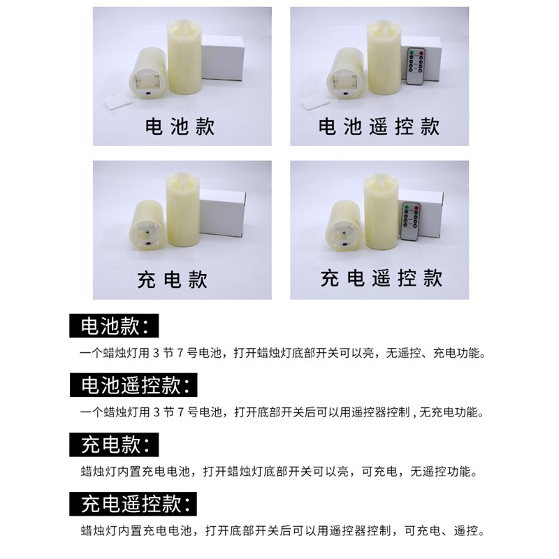 LED电子蜡烛剧本杀气氛道具婚庆礼布置舞台装饰充电遥控道具灯