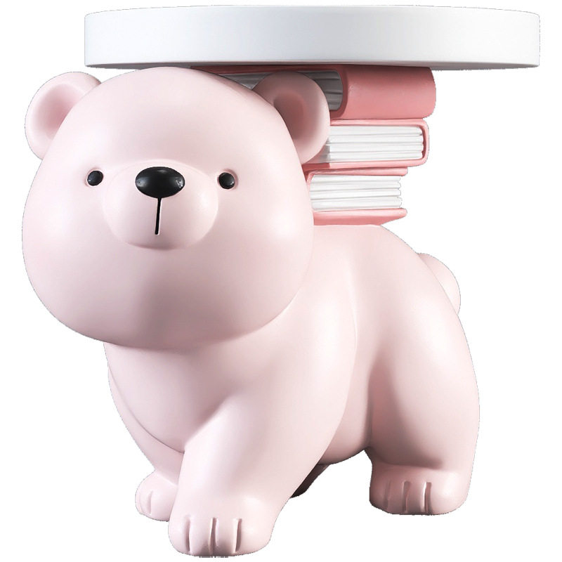 轻奢家居乔迁礼物大型熊落地摆件客厅电视柜沙发旁茶几托盘装饰品