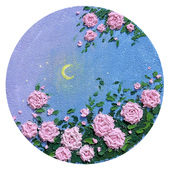 奶油花卉肌理画diy材料套装 石英砂丙烯立体手绘数字油画手作摆画