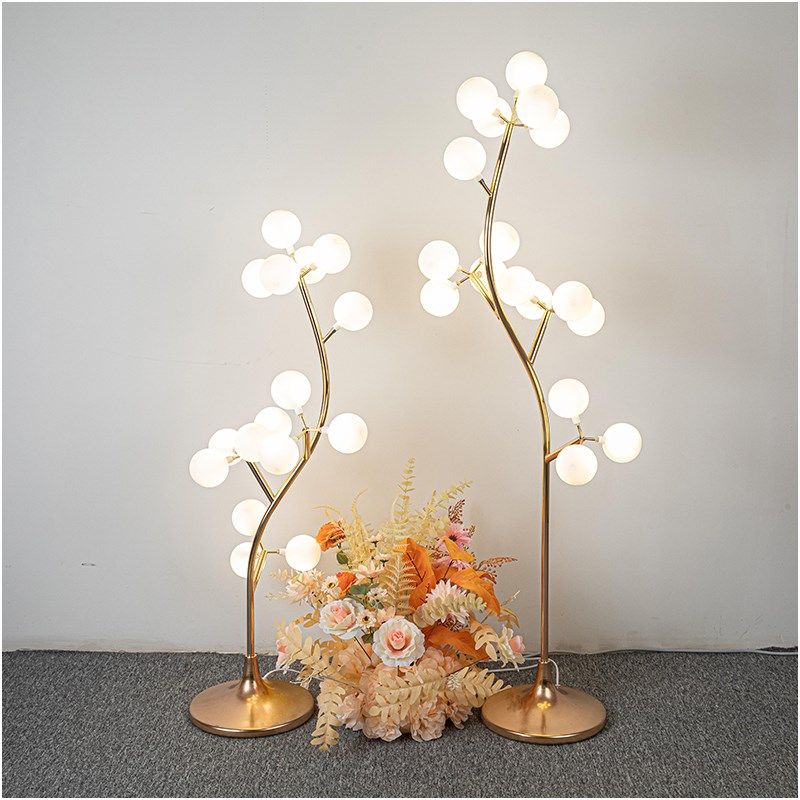 婚庆道具铁艺电镀16头棉花树路引婚礼舞台摆件装饰白色圆球引路灯,节庆用品/礼品,路引,淘宝优惠券,粉丝福利购,淘宝优惠卷