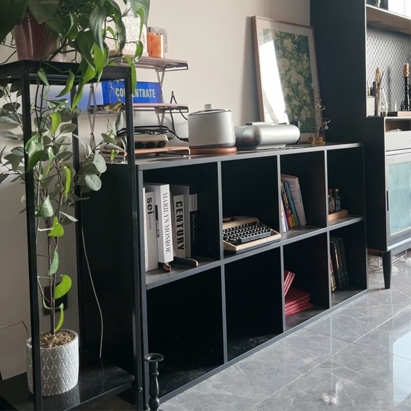 客厅落地矮书柜橱白色实木收纳书架家用组合定制整墙储物置物柜