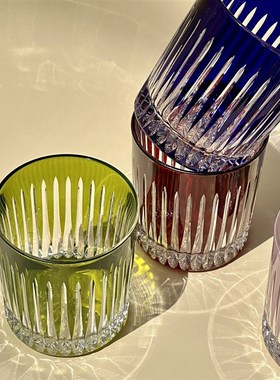 边集EDITOR 波兰Julia彩色水晶酒杯手工切割水杯礼盒高级小众