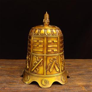 纯铜八宝钟寺院平安钟八仙法器铜钟摆件室内寺庙桌面佛具装饰用品