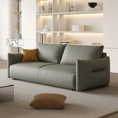 意式 办公午休沙发变床 猫抓皮沙发床可折叠小户型两用客厅2024新款