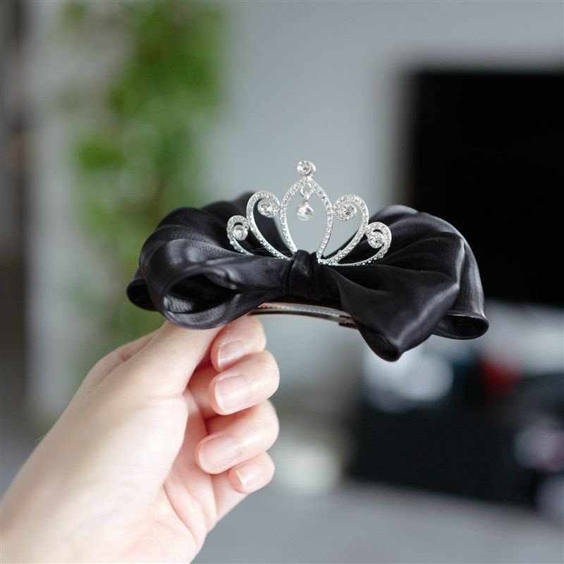 精致手工立体皇冠蝴蝶结儿童发夹 公主款顶夹 小女生发卡头饰发饰